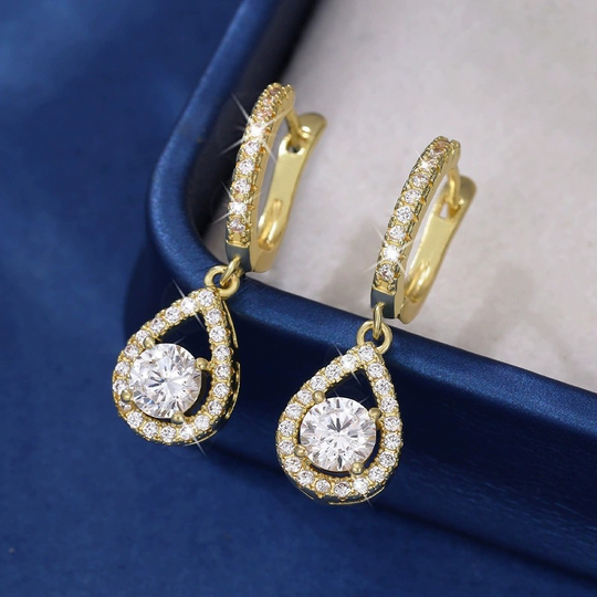 Elegant Teardrop Dangle Hoop Earrings