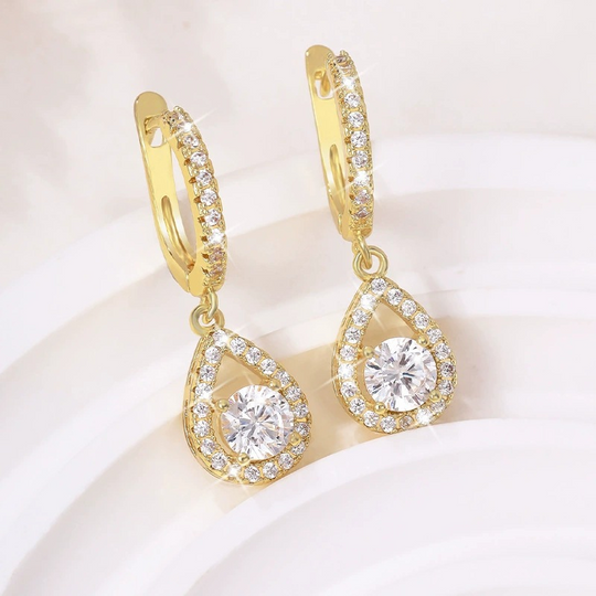 Elegant Teardrop Dangle Hoop Earrings