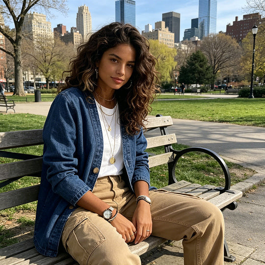 🧥 60% OFF NOW! ✨ Women's Classic Button Front Denim Jacket – V-Neck, Breathable Fabric & Relaxed Fit 💙