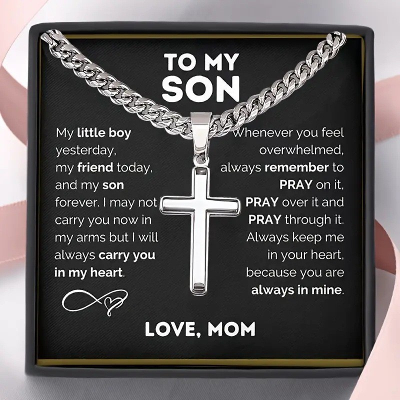 🕊️✝️Men's Stainless Steel Cross Pendant Necklace – Classic Symbol, Strong & Lasting