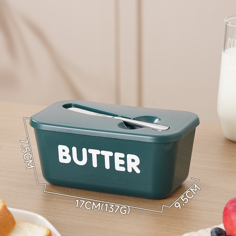 Large Plastic Butter Dish With Lid & Knife