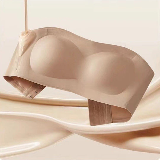 ⛱️Last Day 50 OFF ！！💞Womens Strapless Bras Push Up Bandeau Bra Non Slip Wireless Supportive Padded Bras Seamless Comfortable Tube Jelly Bra