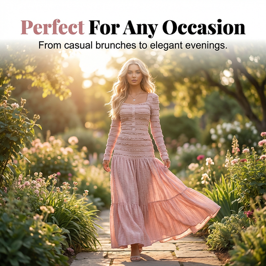 Flattering Square Neck Maxi Dress