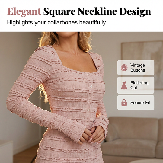 Flattering Square Neck Maxi Dress
