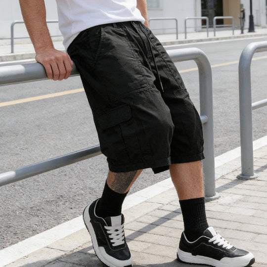 Men's Plus Size Casual Drawstring Capri Pants