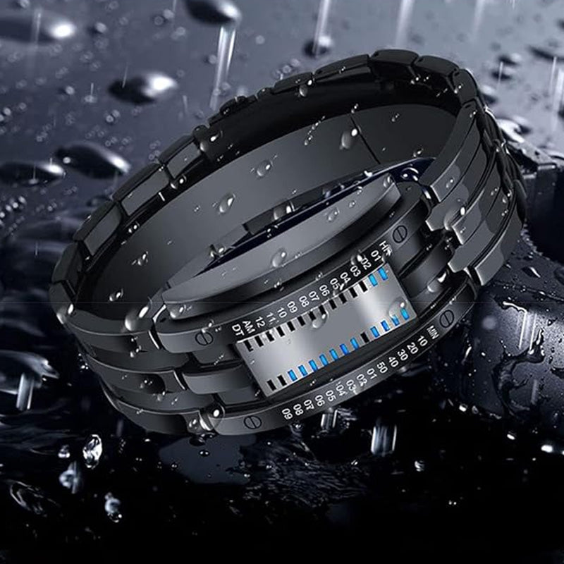 ⏳Time-Limited Special⏰Men's Binary LED Watch – Stainless Steel, Blue Light, Sporty, Water-Resistant, Modern ⚡
