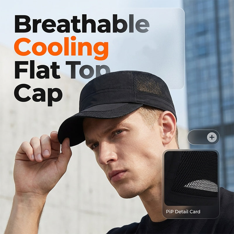 Outdoor Mesh Panel Flat Top Cap
