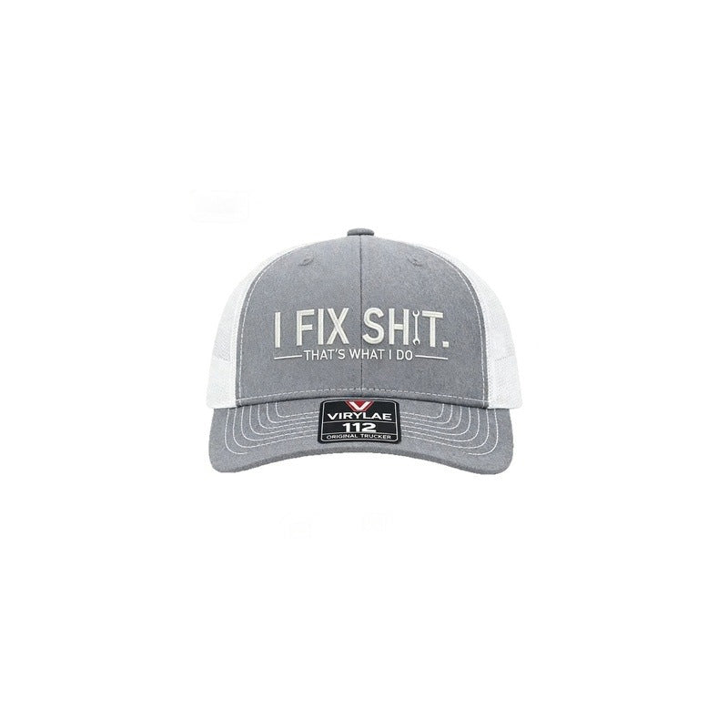 🔥2026 New Arrival ＆ Hot Sale🔥Mesh Back Trucker Cap with "I Fix Shit" Embroidery – Breathable Outdoor Sun Hat🧢☀️