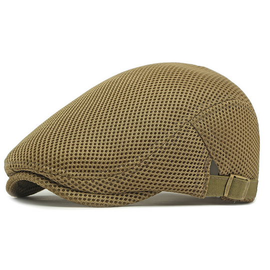 🧢 LIMITED TIME 30% OFF! 🍂 Breathable Flat Cap with Adjustable Strap – Mesh Fabric, Classic Ivy Style 🍁