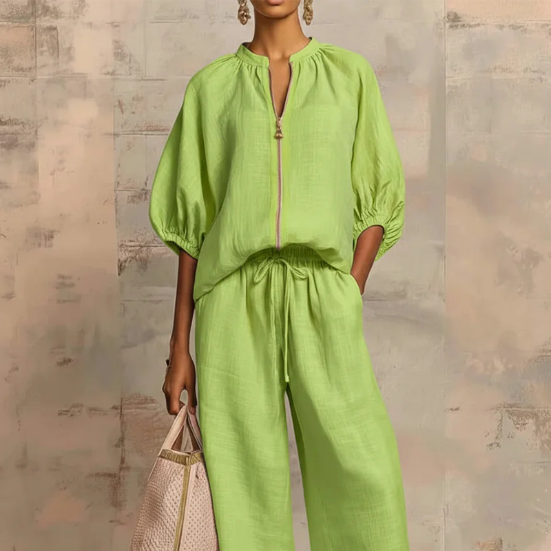⏳Limited-time 50% off⏰Women's Solid Color 2-Piece Casual Tracksuit Set👚👖