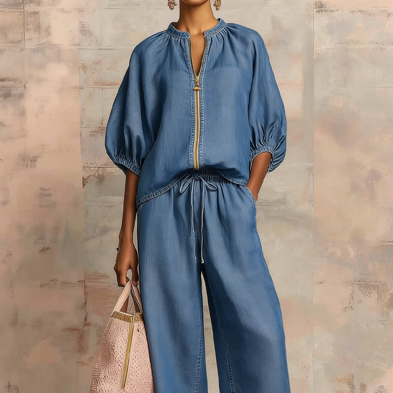 ⏳Limited-time 50% off⏰Women's Solid Color 2-Piece Casual Tracksuit Set👚👖