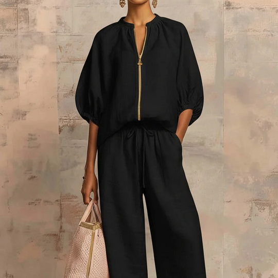 ⏳Limited-time 50% off⏰Women's Solid Color 2-Piece Casual Tracksuit Set👚👖