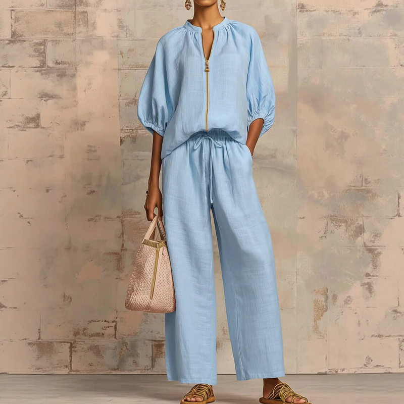 ⏳Limited-time 50% off⏰Women's Solid Color 2-Piece Casual Tracksuit Set👚👖