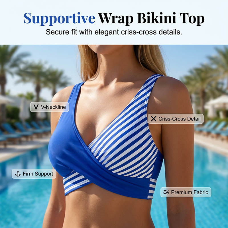 🏖️Summer Hot Sale - ONLY ￡18.99!!⚡50K+ SOLD!🌞🌊Two-Piece Color Block & Stripe Bikini Swimsuit
