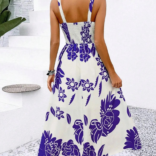 ⚡50K+ SOLD!🌸Floral Whispers🌿Women's Floral Print Spaghetti Strap Dress
