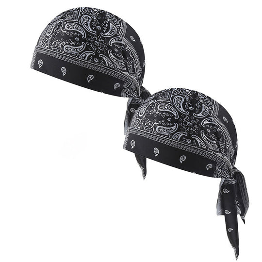 Paisley Cooling Headscarf Cap Set, Motorcycle Pirate Head Wrap Safety Helmet Liner, Elastic Fit Hand Washable Multifunctional Outdoor Headwear for Athletes & Outdoor Enthusiasts