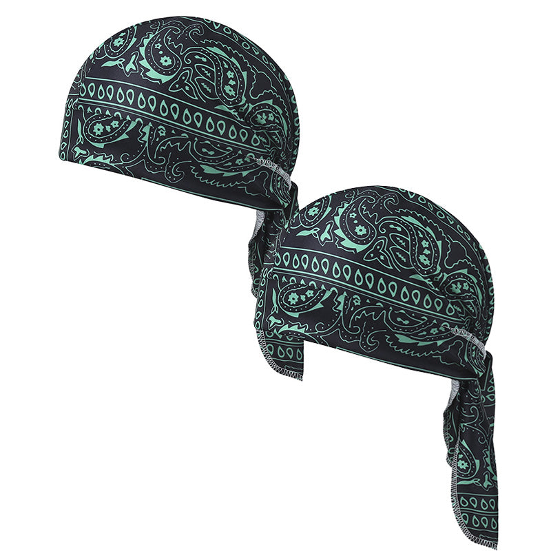 Paisley Cooling Headscarf Cap Set, Motorcycle Pirate Head Wrap Safety Helmet Liner, Elastic Fit Hand Washable Multifunctional Outdoor Headwear for Athletes & Outdoor Enthusiasts