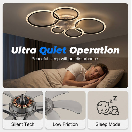 RGB Ceiling Fan with Lights & Remote