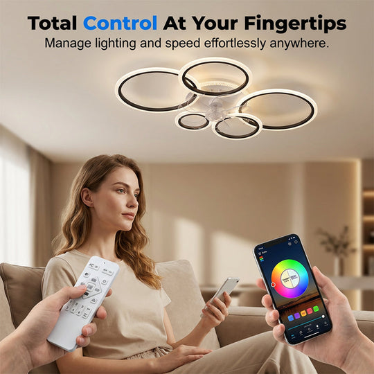 RGB Ceiling Fan with Lights & Remote