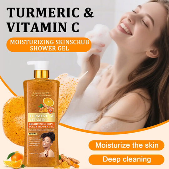 🔥2026 HOT SOLD ＆50％ Off!🔥🛁Turmeric & Vitamin C Brightening Scrub Shower Gel 💖Extra-Large Capacity！
