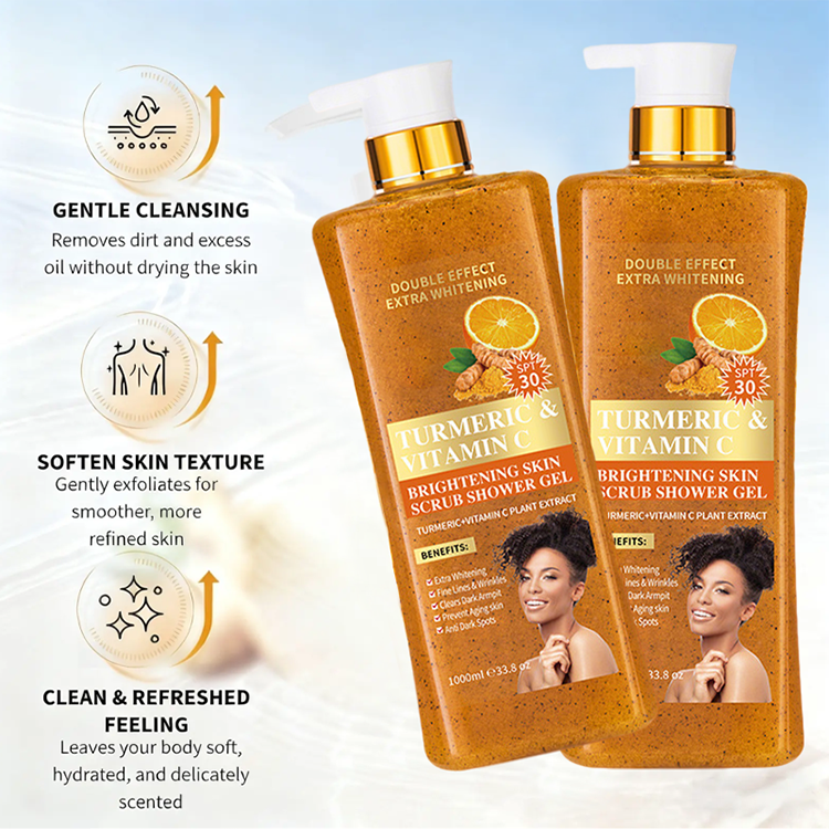 🔥2026 HOT SOLD ＆50％ Off!🔥🛁Turmeric & Vitamin C Brightening Scrub Shower Gel 💖Extra-Large Capacity！