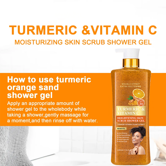 🔥2026 HOT SOLD ＆50％ Off!🔥🛁Turmeric & Vitamin C Brightening Scrub Shower Gel 💖Extra-Large Capacity！