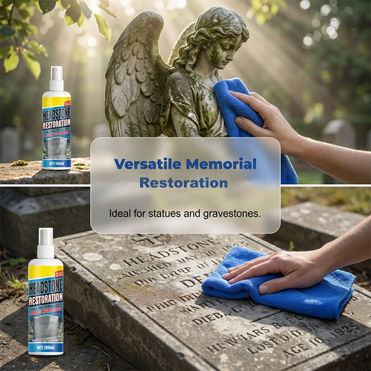 ⏰🎁Headstone Cleaning & Restoration Spray – Remove Stains Instantly