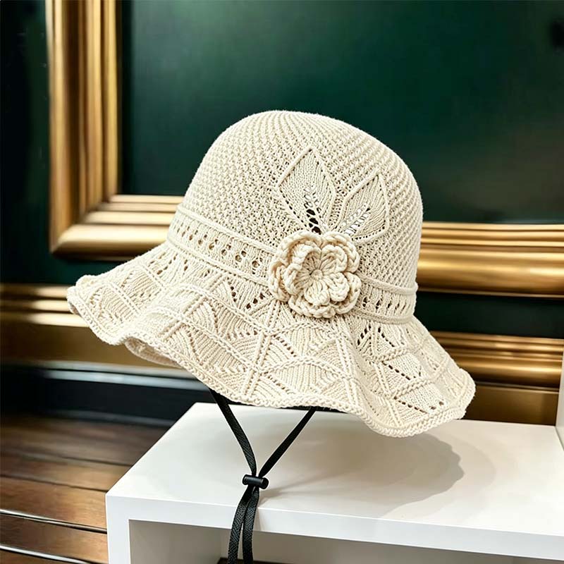💐30% OFF ! Floral Crochet Bucket Hat – Light & Casual for Summer 🌸👒【Limited Offer】