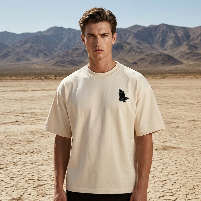👕30% OFF!🙏Men's Praying Hands Graphic Tee – Cotton, Casual, Symbolic, Versatile ✨