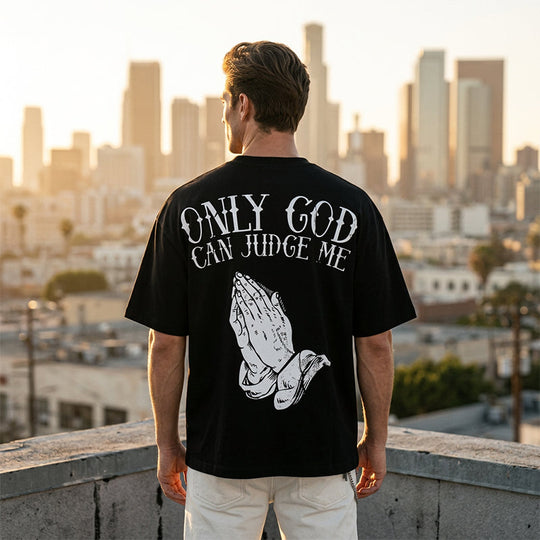 👕30% OFF!🙏Men's Praying Hands Graphic Tee – Cotton, Casual, Symbolic, Versatile ✨