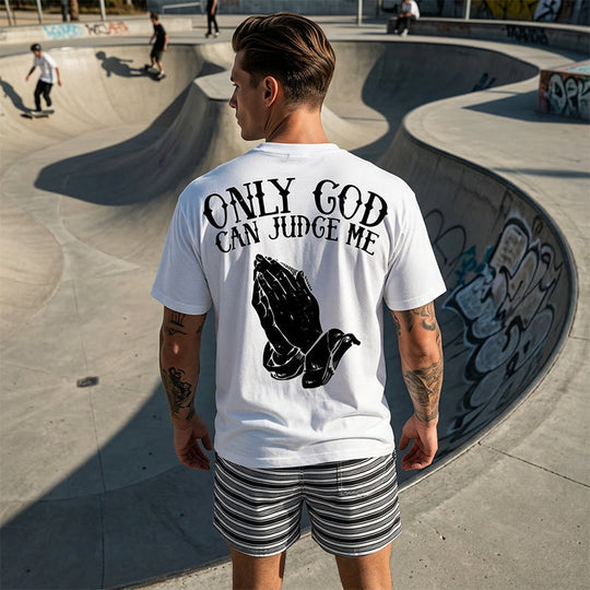 👕30% OFF!🙏Men's Praying Hands Graphic Tee – Cotton, Casual, Symbolic, Versatile ✨