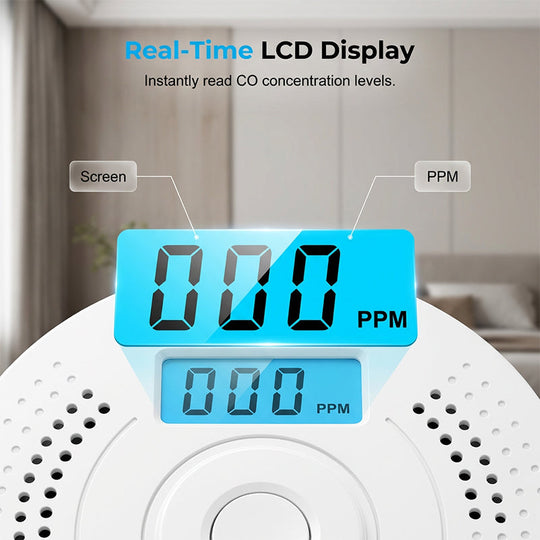High-Sensitivity CO Alarm with LCD Screen