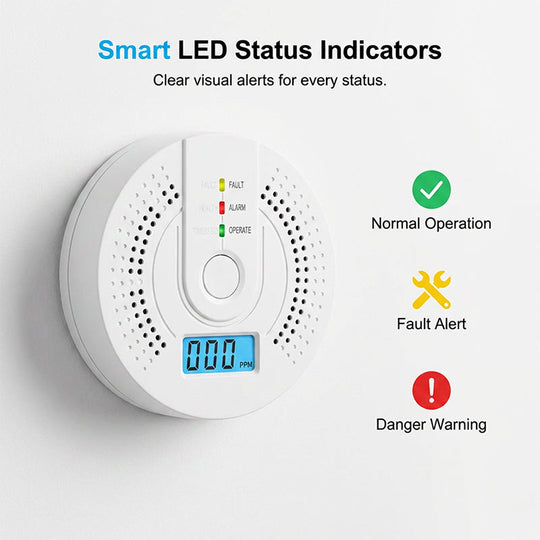 High-Sensitivity CO Alarm with LCD Screen