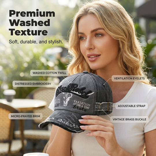 🧢 LIMITED-TIME 50% OFF! ✨ Unisex Baseball Cap – Retro Denim, Adjustable, Vintage, Curved Brim 🌞