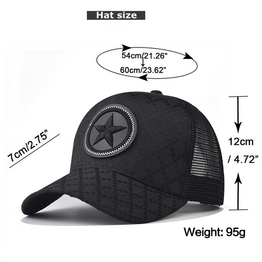 🧢 LIMITED-TIME 30% OFF! ⭐ Trucker Cap – Five-Pointed Star, Mesh Back, Adjustable, Cotton Blend ✨