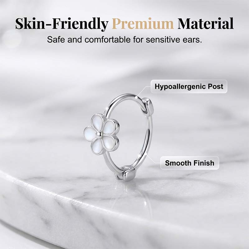 Dainty Daisy Flower Hoop Earrings