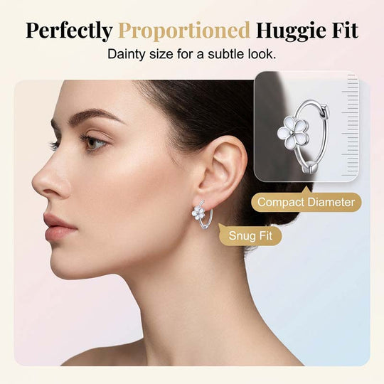 Dainty Daisy Flower Hoop Earrings