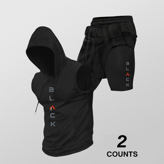 🏋️‍50% OFF NOW! 💪 Men’s Sleeveless Hoodie & Shorts Set – Athletic & Casual Fit – Breathable & Quick-Dry 🏋️‍♂️