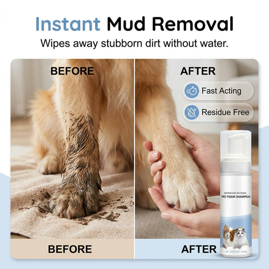 Waterless No-Rinse Pet Foam Shampoo