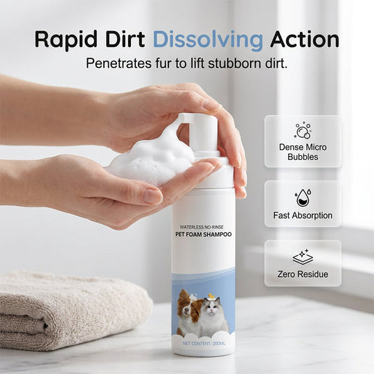 Waterless No-Rinse Pet Foam Shampoo