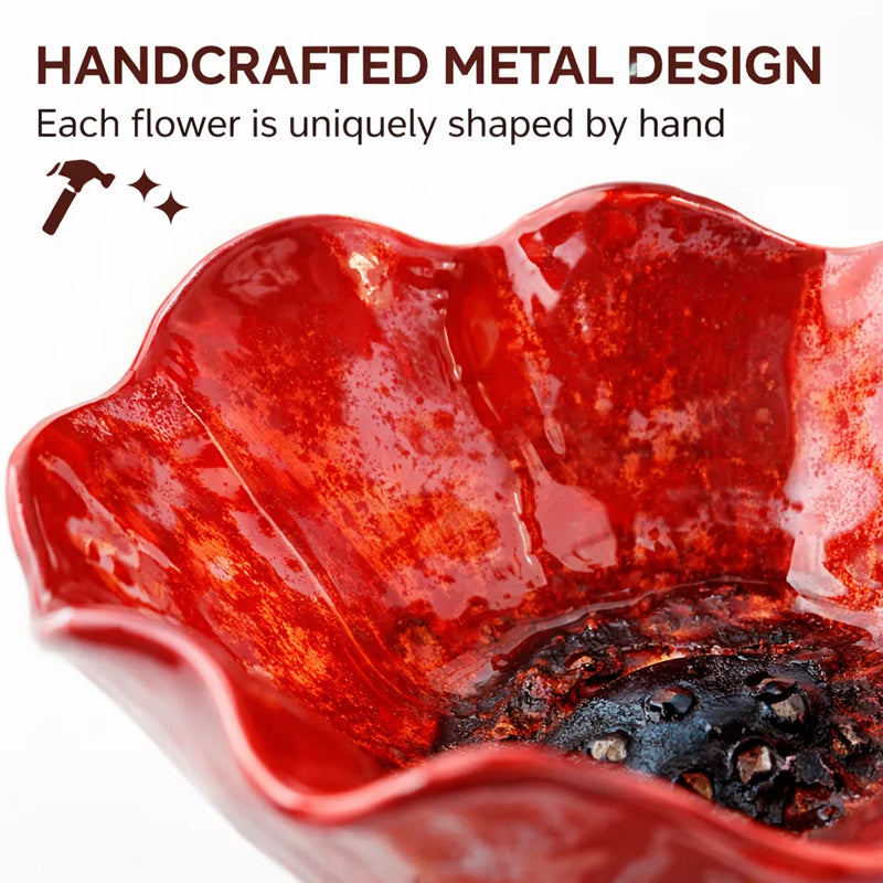 🔥Hot Sale-50% Off🌺Handmade Metal Flower Garden Stake🐦