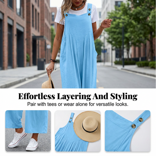 🌸 LIMITED TIME 20% OFF! ✨Sleeveless Wide-Leg Jumpsuit For Summer Breezes✨💃