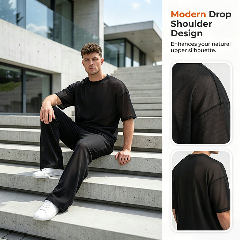 Men's T-Shirt & Wide-Leg Pants 2-Piece Set