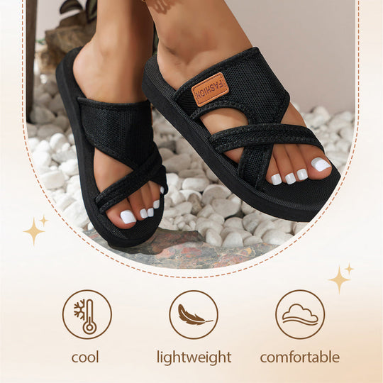 🎁 50% OFF NOW! 💥 Women's Stylish Crossband Slide Sandals – 2026 New Arrivals – Comfortable, lightweight & perfect for summer days, beach or casual wear ☀️