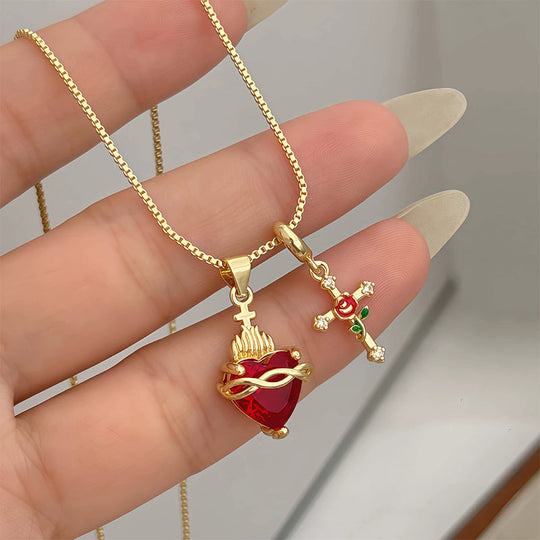 ✝️30% OFF✨ Gold Faith Double Pendant | Adjustable Chain · Exquisite Craftsmanship · Sacred Elegance · A Meaningful Gift