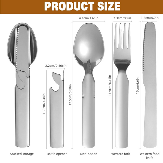 🎁2026 New Arrivals 64% OFF💥4-in-1 Stainless Steel Portable Cutlery Set