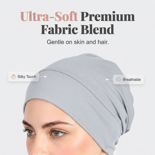 👒 LAST DAY SALE 50% OFF!!🌸 Soft Stretch Turban Cap – Milk Silk Fabric & Anti-Slip Fit – Hair Volume Concealer – Multi-Use Under Scarf 🧣