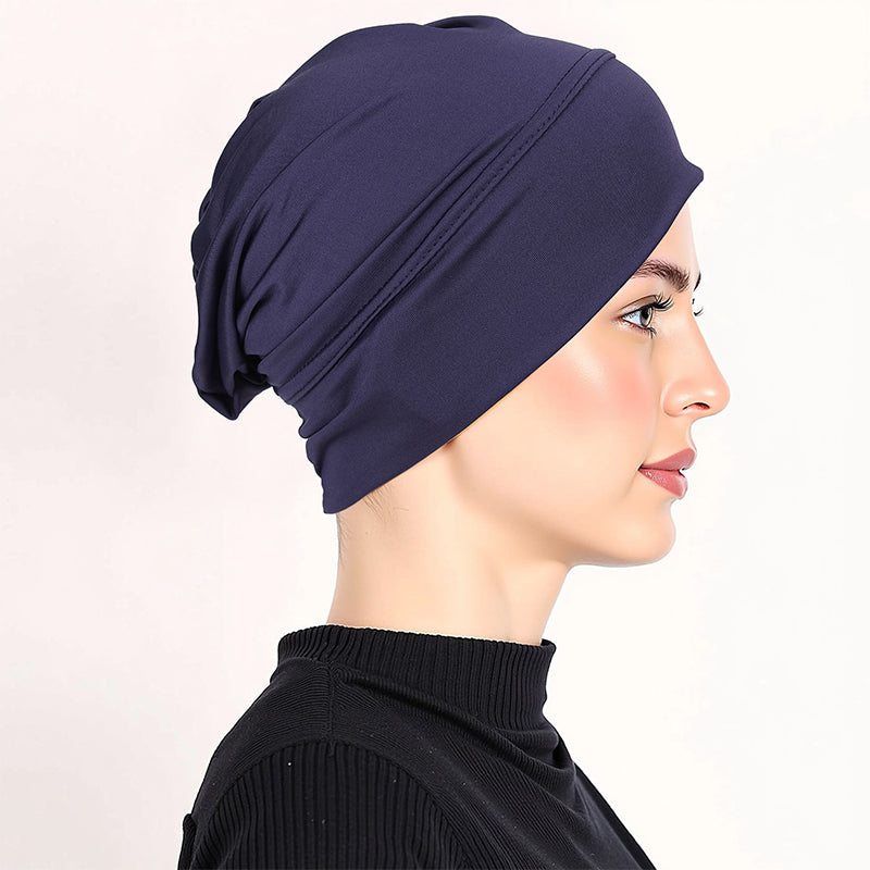 👒 LAST DAY SALE 50% OFF!!🌸 Soft Stretch Turban Cap – Milk Silk Fabric & Anti-Slip Fit – Hair Volume Concealer – Multi-Use Under Scarf 🧣