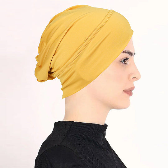 👒 LAST DAY SALE 50% OFF!!🌸 Soft Stretch Turban Cap – Milk Silk Fabric & Anti-Slip Fit – Hair Volume Concealer – Multi-Use Under Scarf 🧣