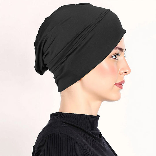 👒 LAST DAY SALE 50% OFF!!🌸 Soft Stretch Turban Cap – Milk Silk Fabric & Anti-Slip Fit – Hair Volume Concealer – Multi-Use Under Scarf 🧣